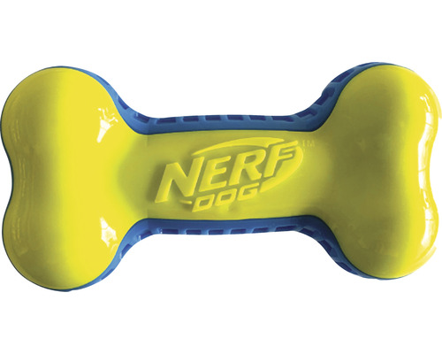 Hundespielzeug Nerf Dog Micro Squeak Exo Bone Gummi 18 cm blau/gelb
