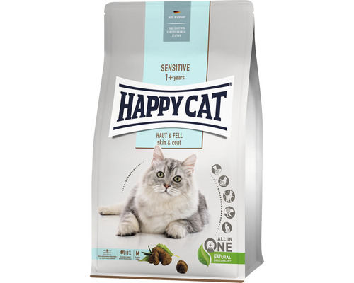 Katzenfutter trocken HAPPY CAT Sensitive Haut & Fell 300 g Happy Cat Sensitive Haut und Fell Trockenfutter für Katzen ab einem Jahr