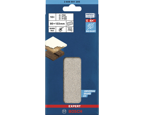 Bosch Expert Schleifgitter Set mit verschiedenen Körnungen, 80 x 133 Millimeter, geeignet für verschiedene Schleifarbeiten