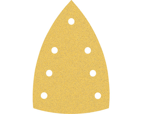 Schleifblatt für Deltaschleifer Bosch, 100x150 mm, Korn 80, Gelocht, 50 Stück Dreieckiges Schleifpapier mit Löchern für Exzenterschleifer