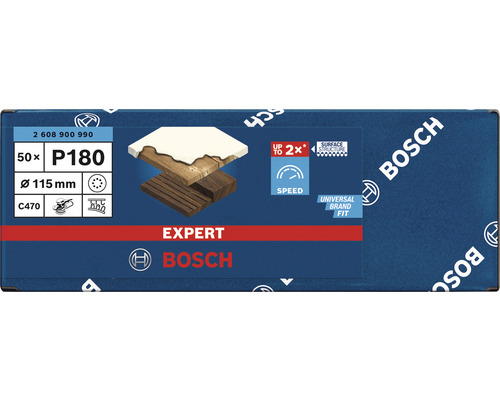 Bosch Expert Schleifpapier P180, 115 mm Durchmesser, 50 Stück