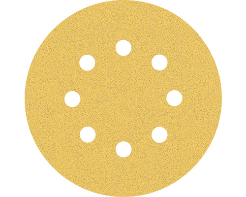Schleifblatt für Exzenterschleifer Bosch, Ø125 mm, Korn 80, 8-Loch, 50 Stück Rundes Schleifpapier mit Löchern für die Staubabsaugung.