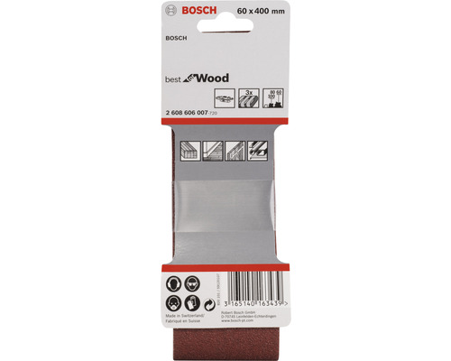 Bosch Schleifbänder für Holz, 60x400 mm, Verpackung
