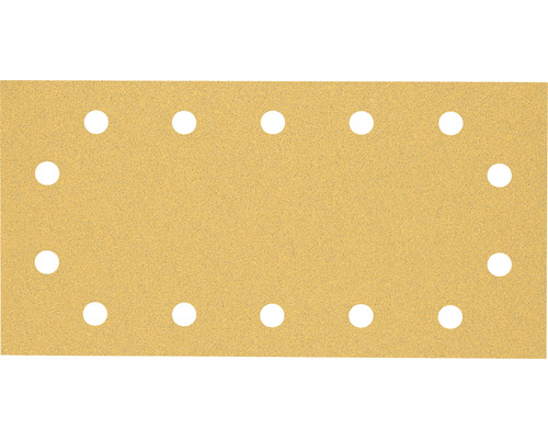 Schleifblatt für Schwingschleifer Bosch, 115x230mm, Korn 80, 14-Loch, 50 Stück Schleifpapier mit Löchern zur Staubabsaugung