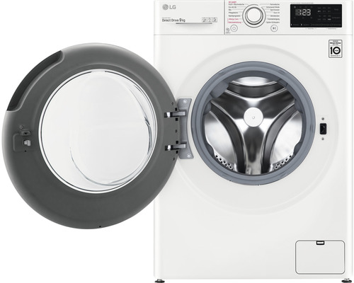 Weiße LG Waschmaschine mit geöffneter Tür