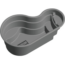 Grauer Fertigpool aus Kunststoff