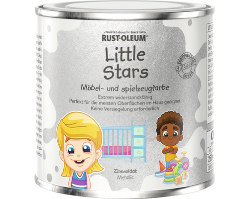 Little Stars Möbelfarbe und Spielzeugfarbe Metallic Zinnsoldat silber 250 ml