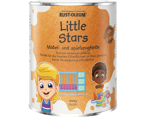 Little Stars Möbelfarbe und Spielzeugfarbe Kürbis metallic orange 750 ml