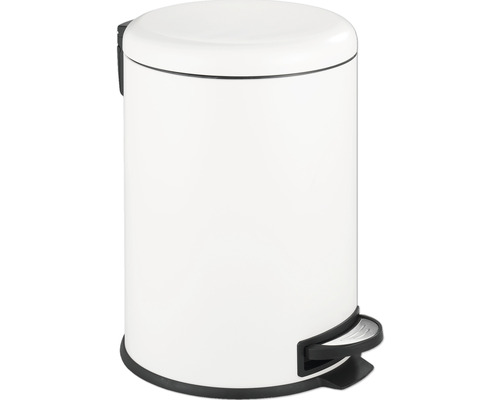 Weißer Treteimer aus Metall