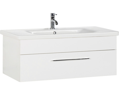 Waschtischunterschrank mit Waschbecken und Armatur