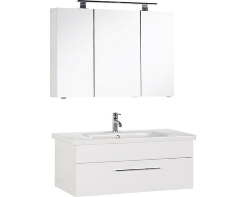 Waschbeckenunterschrank mit Waschbecken und Spiegelschrank für Badezimmer