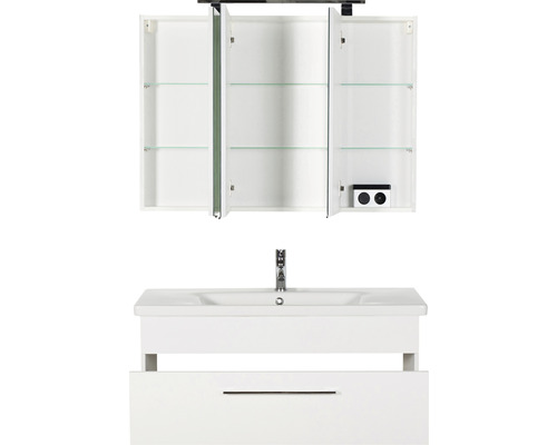 Waschbeckenunterschrank-Set mit Spiegelschrank zur Badezimmerausstattung