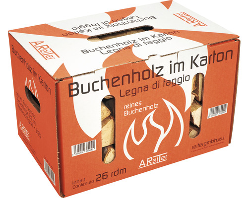 Brennholz aus Buche im Karton