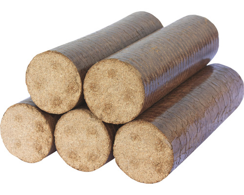 Stapel aus Briketts aus Biomasse