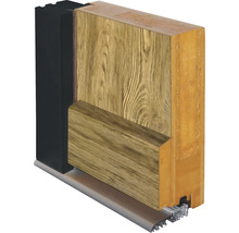 Schnittansicht einer Holztür mit Dichtungsprofil