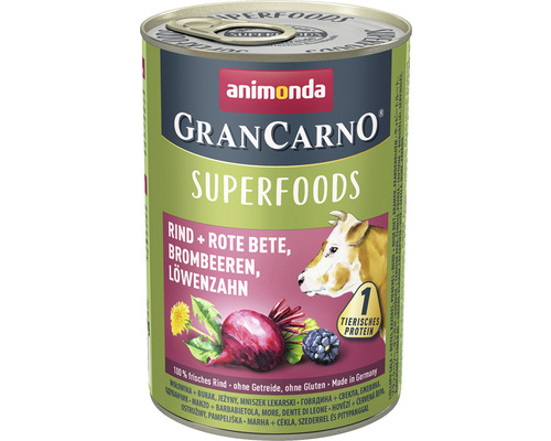 Hundefutter nass Animonda Gran Carno Superfood Rind & Rote Beete 400 g