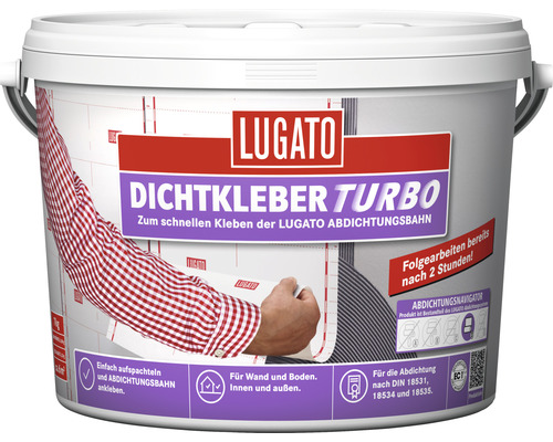 Lugato 2K Dichtkleber Turbo für Abdichtungsbahn 7 kg Lugato Dichtkleber Turbo im Eimer zur schnellen Verklebung von Abdichtungsbahnen.