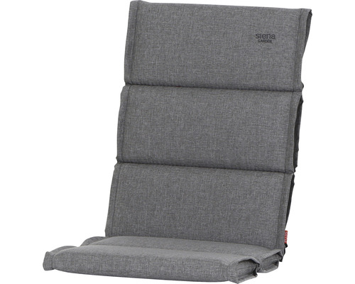 Auflage Niederlehner Dessin Uni silber, Olefin Polypropylen Gartenstuhlauflage mit hohem Rückenlehnenkissen