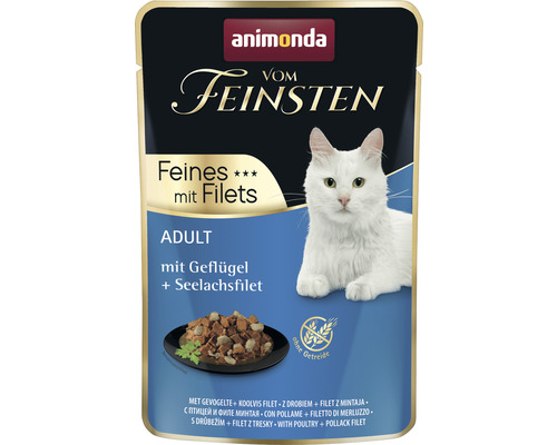 Katzenfutter nass animonda vom Feinsten mit Geflügel & Seelachsfilet 85 g