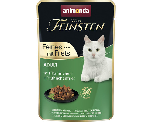 Katzenfutter nass animonda vom Feinsten mit Kaninchen & Hühnerfilet 85 g