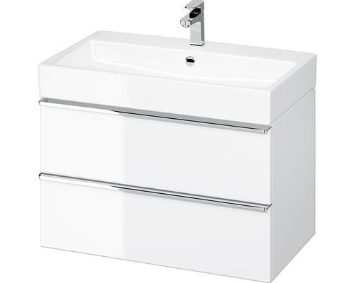 Waschbeckenunterschrank Cersanit Virgo 50,1x79,4x42,7 cm ohne Waschbecken weiß Waschtischunterschrank mit zwei Schubladen und Aufsatzwaschbecken