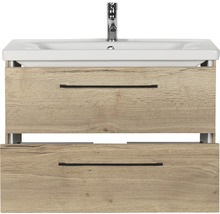 Waschtischunterschrank mit zwei Schubladen und Waschbecken