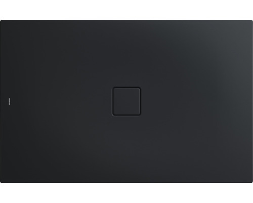 Extraflache Rechteck-Duschwanne Kaldewei Conoflat 90x160x3,2 cm grau warm glatt Schwarze Duschwanne mit quadratischem Ablauf