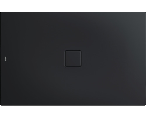 Extraflache Rechteck-Duschwanne Kaldewei Conoflat 100x130x3,2 cm grau warm glatt Schwarze Duschwanne mit quadratischem Ablauf