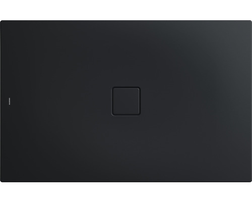 Extraflache Rechteck-Duschwanne Kaldewei Conoflat 100x120x3,2 cm grau warm glatt Schwarze Duschwanne mit quadratischem Ablauf