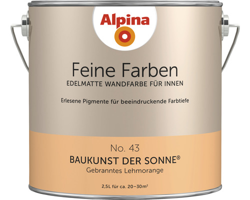Alpina Feine Farben konservierungsmittelfrei Baukunst der Sonne 2,5 L Alpina Feine Farben Innenwandfarbe, edelmatt, Farbton Gebranntes Lehmorange, 2,5 Liter