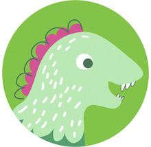 Illustration eines Dinosauriers auf grünem Hintergrund
