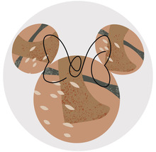 Abstraktes Mickey-Mouse-Motiv mit Schleife