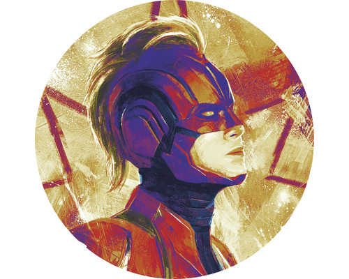 Fototapete selbstklebend DD1-054 Dot Avengers Painting Captain Marvel Ø 125 cm Illustration einer Superheldenfigur im Profil