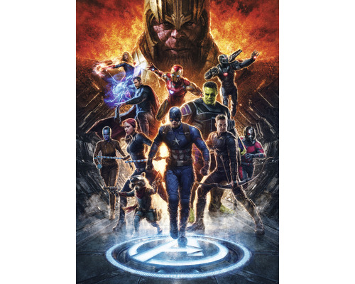 Fototapete Vlies IADX4-073 Into Adventure Avengers vs Thanos 4-tlg. 200 x 280 cm Filmplakat mit den Avengers und Thanos