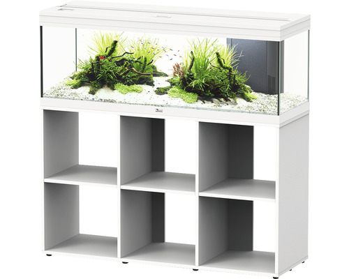 Aquariumkombination mit Unterschrank und sechs Regalfächern zur Dekoration