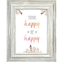 Gerahmtes Bild mit der Aufschrift ''Denke glücklich, sei glücklich''