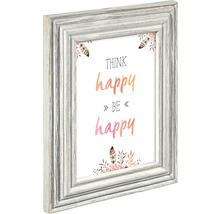 Dekorativer Bilderrahmen mit dem Schriftzug Think Happy Be Happy