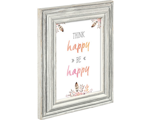 Dekorativer Bilderrahmen mit dem Schriftzug Think Happy Be Happy