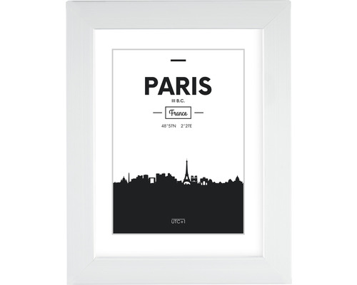 Bilderrahmen Kunststoff Paris weiß 40x50 cm Gerahmtes Bild mit Paris Skyline