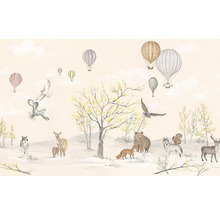 Tapete mit Waldtieren und Heißluftballons