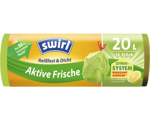 Verpackung Swirl Müllbeutel mit Zitrusduft, 20 Liter Inhalt und Zugband