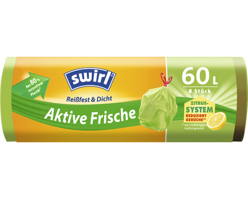 Swirl Müllbeutel mit Zitrusduft, 60 Liter, 8 Stück
