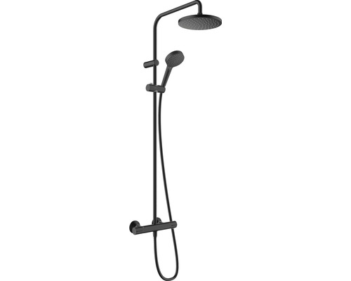 Duschsäule hansgrohe Vernis Blend 2000 26276670 mit Thermostat schwarz matt Duschsystem mit Kopf- und Handbrause