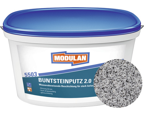 MODULAN 5503 Buntsteinputz 2 mm weiß 20 kg Fb.329-0