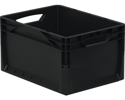 Schwarze Lagerbox aus Kunststoff