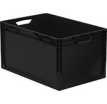 Schwarze Kunststoff Lagerbox mit Griffen