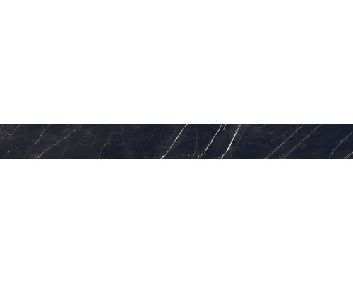Feinsteinzeug Sockelfliese Marmor Nero 7x60 cm schwarz Dunkle Wandfliese mit Marmoroptik