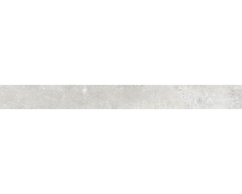 Feinsteinzeug Sockelfliese Luna Bianco 7x60 cm weiß poliert Fliesen mit Steinoptik