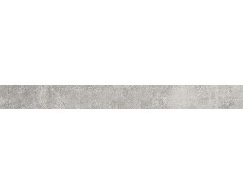 Feinsteinzeug Sockelfliese Luna Gris 7x60 cm grau poliert Graue Wandfliese mit Betonoptik