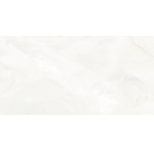 Feinsteinzeug Bodenfliese Bianco Creme Onyx 60x120 cm weiß grau beige glänzend rektifiziert-thumb-0